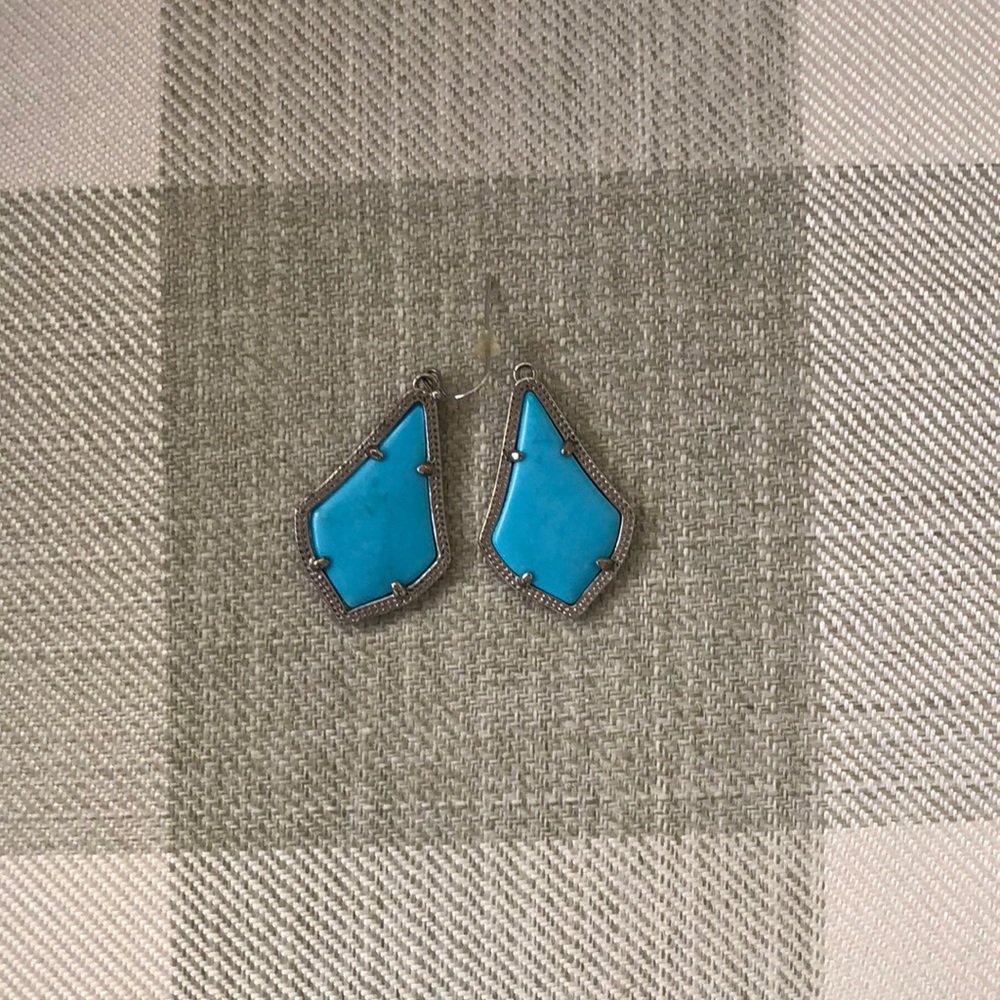 Kendra Scott Alex Earrings.  Silver and turquoise